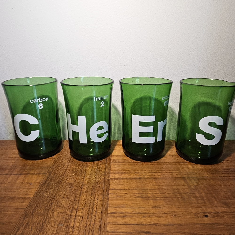 CHEERS Green 8 oz Arctech Recycled Wine Tumblers Glasses Set Of 4